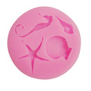 3D Shell Pattern Princess Silicone Fondant Mould Cake Ice Paste Mold Tool Pink