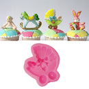 3D Bow-knot Pattern Silicone Fondant Mould Cake Ice Paste Mold Kitchen Baking Tool Pink