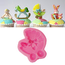 3D Bow-knot Pattern Silicone Fondant Mould Cake Ice Paste Mold Kitchen Baking Tool Pink