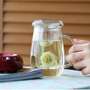 Glass Tea Infuser Cup with Tea Strainer and Lid Durable Heat-resistant