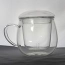 Glass Tea Infuser Cup with Tea Strainer and Lid Durable Heat-resistant