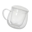 Glass Tea Infuser Cup with Tea Strainer and Lid Durable Heat-resistant