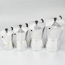 150ml Capacity Home Kitchen Use Aluminum Coffee Moka Maker Pot Top Expresso Latte Stove Percolator 3 Cups Silver