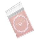 Pack of 100PCS Self Adhesive Cellophane Jewelry Holder Cookie Birthday Cookies Candy Holder Xmas Gift Bag Party Supplies 7x7cm Pink
