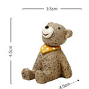 Home Garden Decorative Yellow Scarf Bear Miniature Garden Figurine Fairy Dollhouse Bonsai Landscape Decor