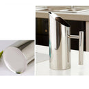 Home Cafe Restaurant Use Easy Clean Water Pitcher Stainless Steel Ice Guard Jar Container Drink Pot 2L Silver