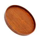 Multifunctional Round Wooden Plate Breakfast Food Snack Fruit Coffee Tea Holder Serving Trays Salad Bowl Platter Size M