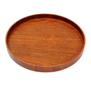 Multifunctional Round Wooden Plate Breakfast Food Snack Fruit Coffee Tea Holder Serving Trays Salad Bowl Platter Size XL