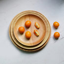Fashionable Smooth Surface Wooden Oak Plate Food Fruit Snacks Serving Tray Food Dish Snacks Platter Kitchenware Size L