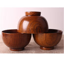 Kitchen Antique Style Wooden bowl hand made Rice Soup Salad Kids Bowl S
