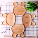 Fashionable Natural Wood Serving Plate Tray for Home Cafe Bar Restaurant Use Salt Sugar Sauce Cake Dish Pastry Serving Rabbit Shaped Tray