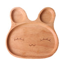 Fashionable Wood Rubber Serving Plate Food Divided Tray for Home Cafe Bar Use Cake Dish Pastry Serving Beaming Rabbit Shaped Tray