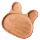 Fashionable Wood Rubber Serving Plate Food Divided Tray for Home Cafe Bar Use Cake Dish Pastry Serving Beaming Rabbit Shaped Tray