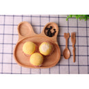 Fashionable Wood Rubber Serving Plate Food Divided Tray for Home Cafe Bar Use Cake Dish Pastry Serving Beaming Rabbit Shaped Tray