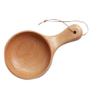 Japanese Style Wooden Bowl w/ Handle Salad Fruit Pickle Dessert Serving Bowl