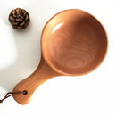 Japanese Style Wooden Bowl w/ Handle Salad Fruit Pickle Dessert Serving Bowl