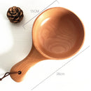 Japanese Style Wooden Bowl w/ Handle Salad Fruit Pickle Dessert Serving Bowl
