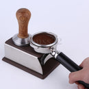 Stainless Steel Espresso Coffee Tamper Holder Stand Tool Accessory Brown