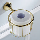 Wall Mounted Toilet Paper Holder Tissue Wire Basket Oil Rubbed Gold-plated