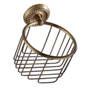 Oil Rubbed Light Copper Wall Mounted Toilet Paper Roll Holders Paper Basket for Bathroom with Pattern Base