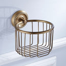 Oil Rubbed Light Copper Wall Mounted Toilet Paper Roll Holders Paper Basket for Bathroom with Pattern Base