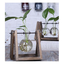 Home Bedroom Balcony Wedding Floral Display Modern Glass Tabletop Plant Bonsai Decorative Flower Vase With Wooden Tray 1