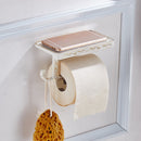 Home Bathroom Balcony Tool Toilet Paper Dispenser Roll Toilet Paper Tissue Holder With Shelf White