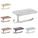Home Bathroom Balcony Tool Toilet Paper Dispenser Roll Toilet Paper Tissue Holder With Shelf White