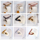 Home Bathroom Balcony Tool Toilet Paper Dispenser Roll Toilet Paper Tissue Holder With Shelf Gold