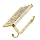Home Bathroom Balcony Tool Toilet Paper Dispenser Roll Toilet Paper Tissue Holder With Shelf Gold