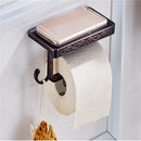 Home Bathroom Balcony Tool Toilet Paper Dispenser Roll Toilet Paper Tissue Holder With Shelf Black