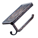 Home Bathroom Balcony Tool Toilet Paper Dispenser Roll Toilet Paper Tissue Holder With Shelf Black