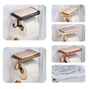 Home Bathroom Balcony Tool Toilet Paper Dispenser Roll Toilet Paper Tissue Holder With Shelf Black