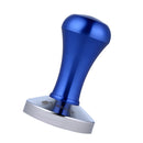 Stainless Steel Flat Base Aluminum Coffee Tamper Coffee Bean Handle Press Tool Coffee Maker Accessory Blue