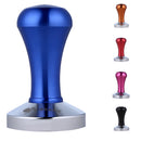 Stainless Steel Flat Base Aluminum Coffee Tamper Coffee Bean Handle Press Tool Coffee Maker Accessory Blue