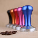 Stainless Steel Flat Base Aluminum Coffee Tamper Coffee Bean Handle Press Tool Coffee Maker Accessory Blue