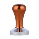 Stainless Steel Flat Base Aluminum Coffee Tamper Coffee Bean Handle Press Tool Coffee Maker Accessory Brown