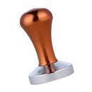 Stainless Steel Flat Base Aluminum Coffee Tamper Coffee Bean Handle Press Tool Coffee Maker Accessory Brown