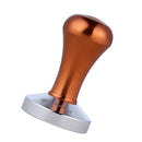 Stainless Steel Flat Base Aluminum Coffee Tamper Coffee Bean Handle Press Tool Coffee Maker Accessory Brown