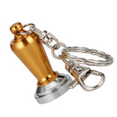 Stainless Steel Convenient Grip Press Coffee Tamper Keyring Keychain Coffee Makers Lovers Gift Accessory Gold
