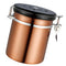 1.5L Capacity Stainless Steel Coffee Tea Canister Jar Box Sugar Storage Pot Seal Can for Home Hotel Office Use Gold