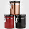 1.5L Capacity Stainless Steel Coffee Tea Canister Jar Box Sugar Storage Pot Seal Can for Home Hotel Office Use Black