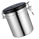 1.5L Capacity Stainless Steel Coffee Tea Canister Jar Box Sugar Storage Pot Seal Can for Home Hotel Office Use Silver