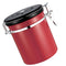 1.5L Capacity Stainless Steel Coffee Tea Canister Jar Box Sugar Storage Pot Seal Can for Home Hotel Office Use Red