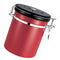1.5L Capacity Stainless Steel Coffee Tea Canister Jar Box Sugar Storage Pot Seal Can for Home Hotel Office Use Red