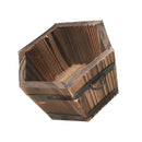 Durable Wooden Bucket Pot Flower Planter Barrel Home Patio Garden Outdoor Balcony Office Bar Cafe Decor Supplies
