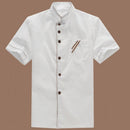 Comfortable Durable Washable Comfort Fabric Kitchen Chef Clothing Cook Uniform Short Sleeves Shirt XXXL