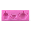 Afternoon Teapot Cup Fondant Silicone Mould Cake Chocolate Sugar Icing Mat