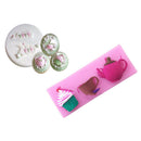 Afternoon Teapot Cup Fondant Silicone Mould Cake Chocolate Sugar Icing Mat