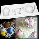 Afternoon Teapot Cup Fondant Silicone Mould Cake Chocolate Sugar Icing Mat